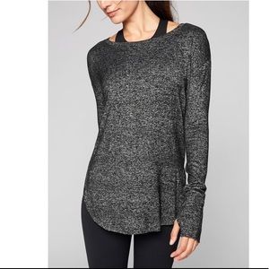 Athleta Luxe Pose Top Charcoal Heather, Medium